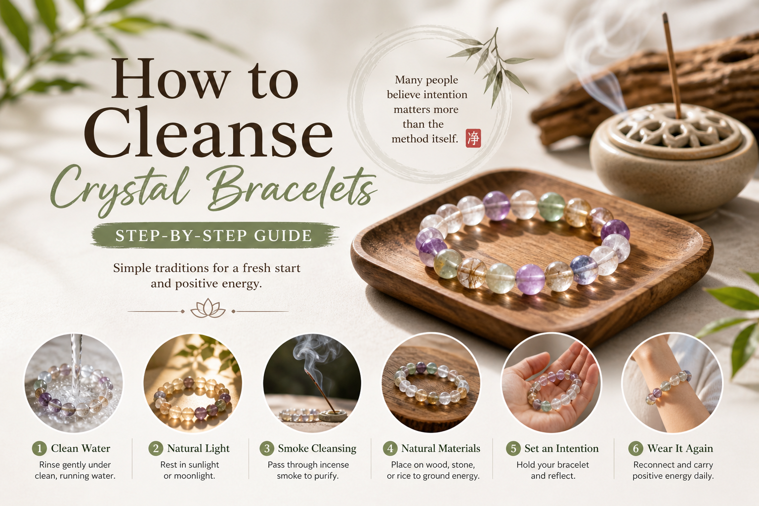 How to Cleanse Crystal Bracelets (Step-by-Step)