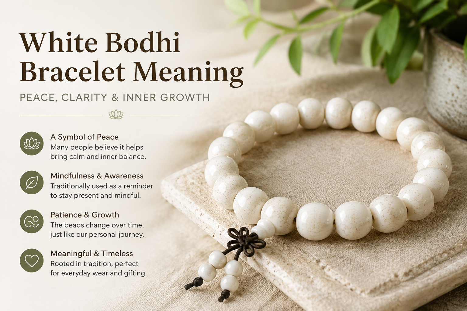 White Bodhi Bracelet Meaning