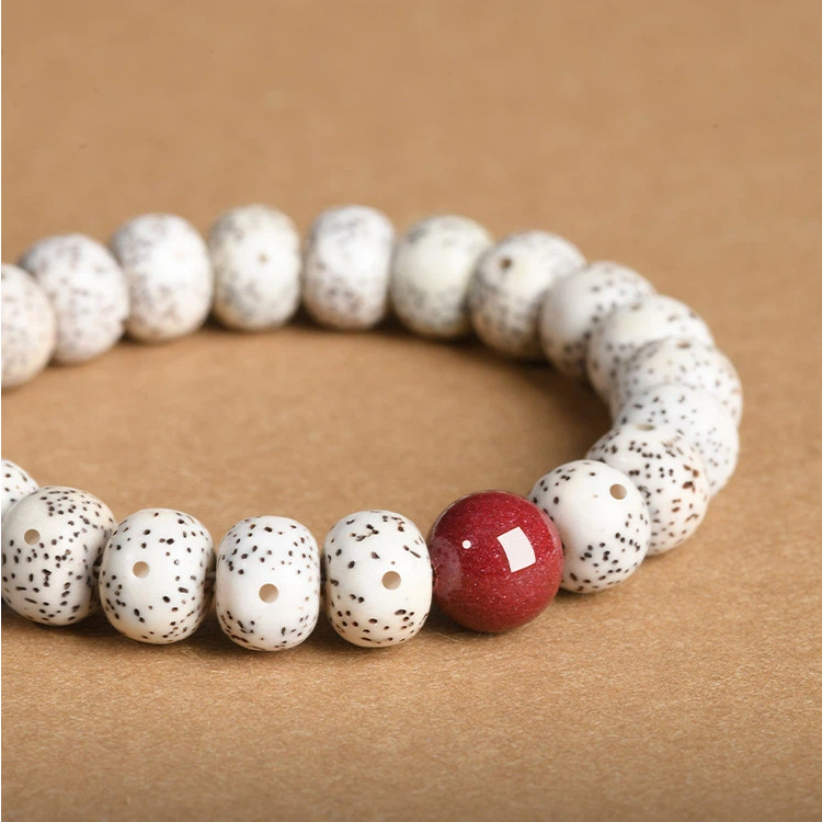 Natural Xingyue Bodhi Seed Bracelet for Women, Cinnabar Lucky Bead Wenwan Gift