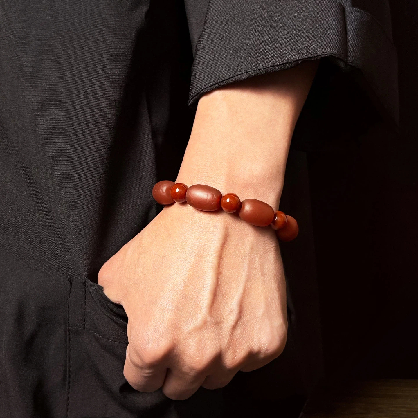 Natural Nanhong Red Agate Five Elements Bracelet, Wealth Attracting Crystal Bracelet, Unisex Gift