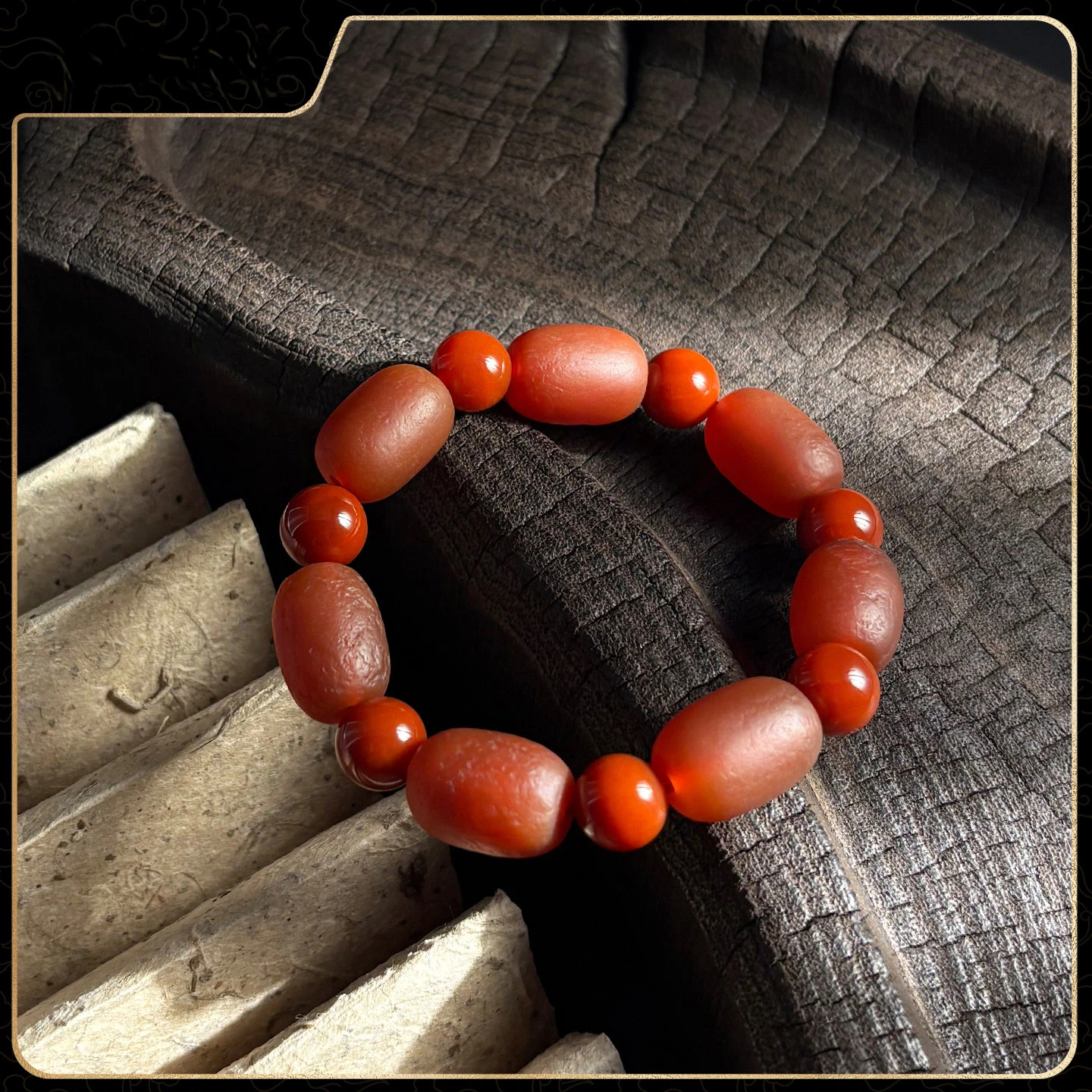 Natural Nanhong Red Agate Five Elements Bracelet, Wealth Attracting Crystal Bracelet, Unisex Gift
