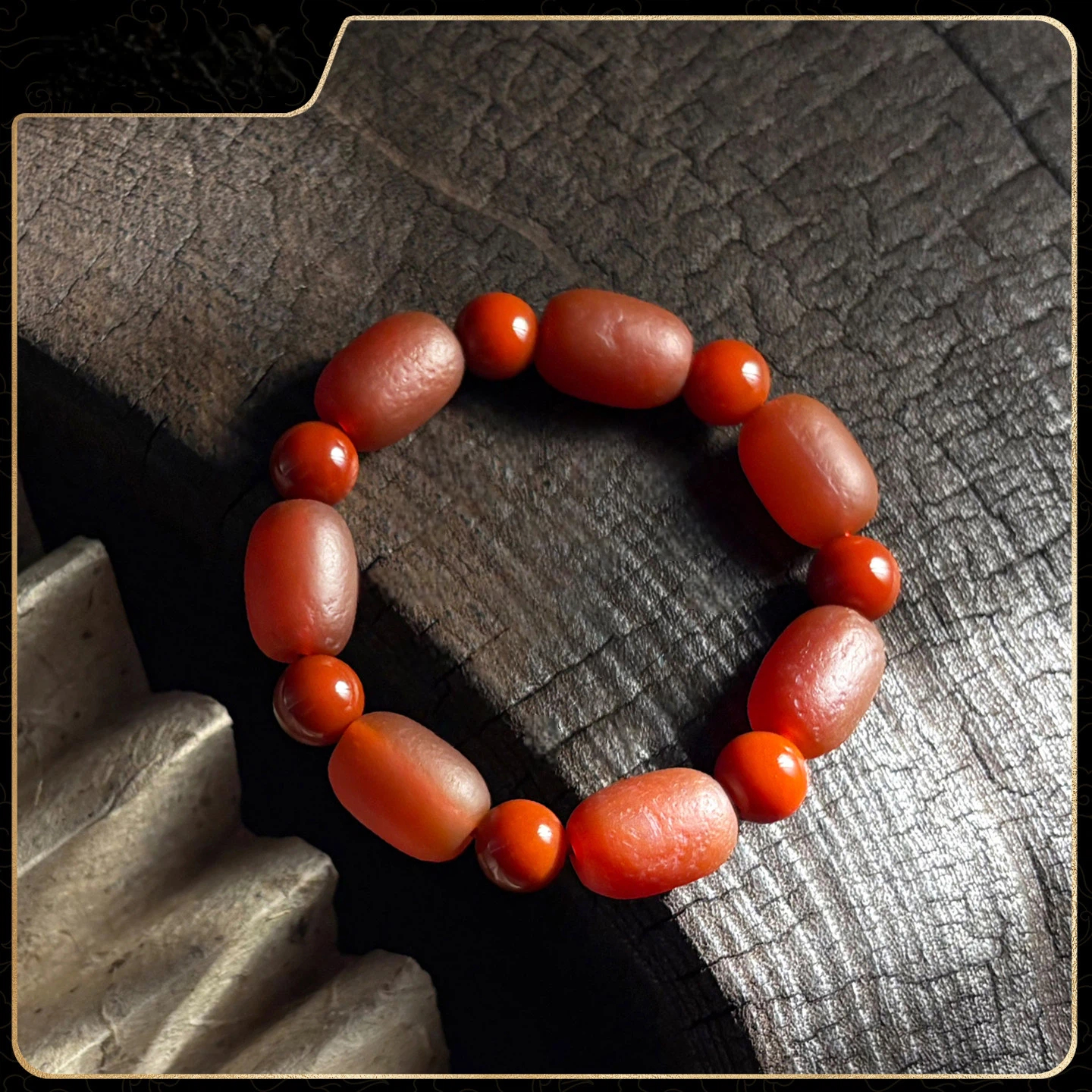 Natural Nanhong Red Agate Five Elements Bracelet, Wealth Attracting Crystal Bracelet, Unisex Gift