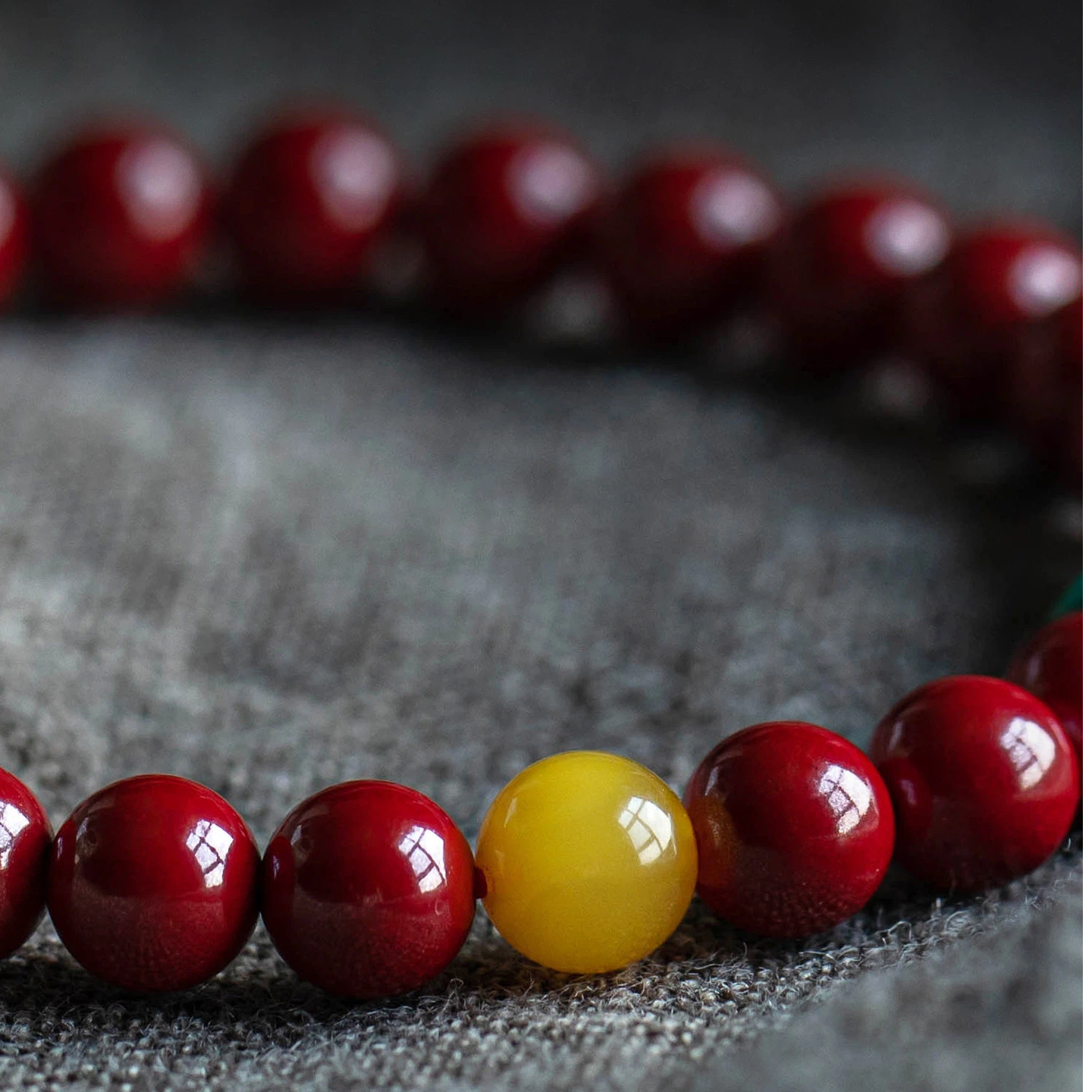 Natural Cinnabar Zodiac Year Bracelet for Women, Premium Amber & Turquoise Wenwan Bracelet