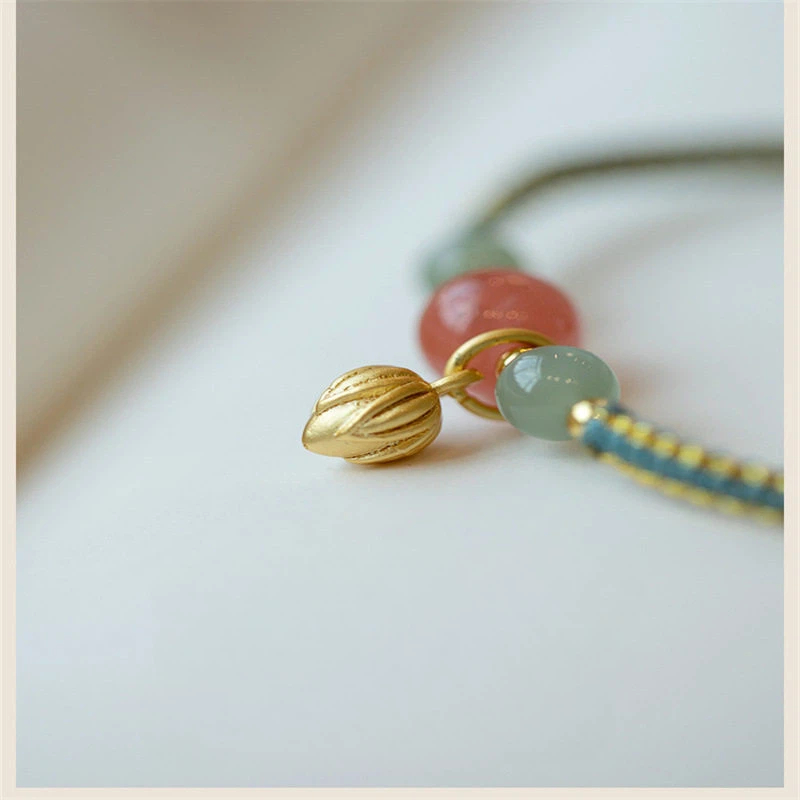 Natural Nanhong Red Agate Lotus Lucky Bead Bracelet, Fresh Style for Women, Best Friend Gift with Success Wishes