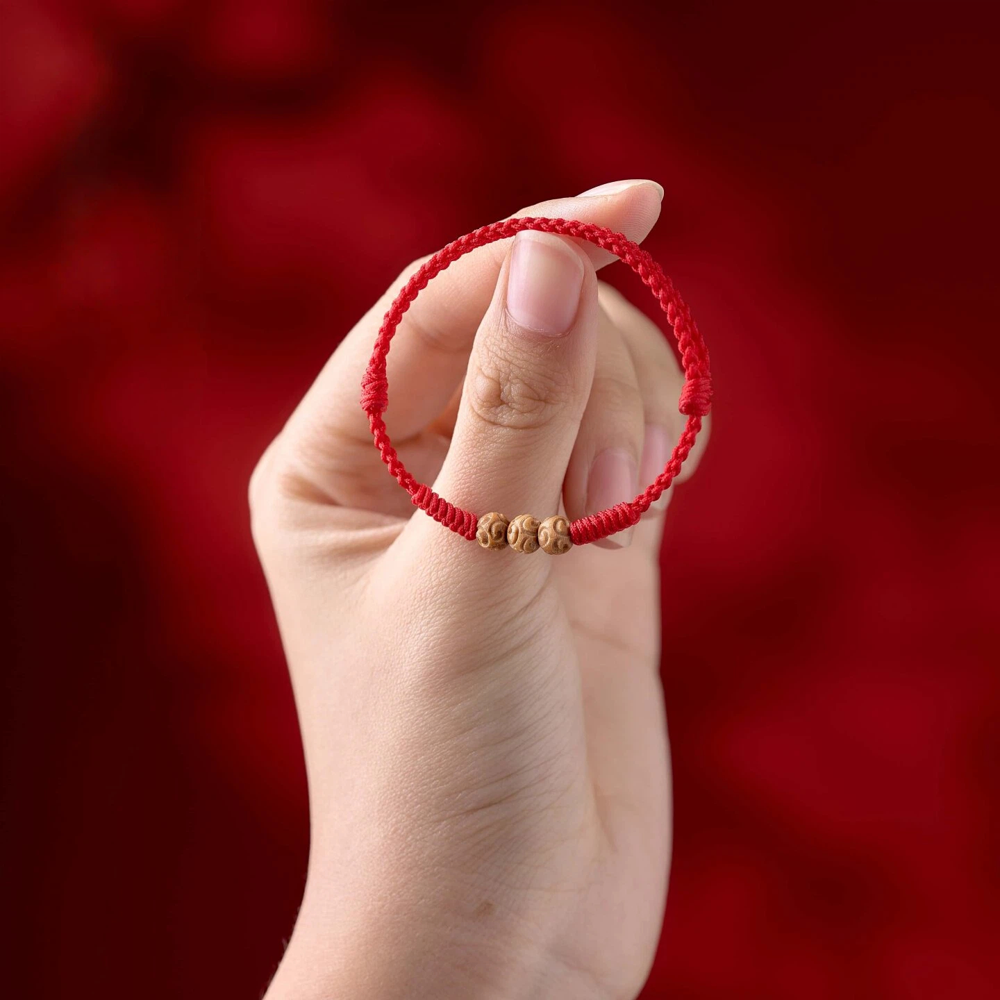 Natural Peach Wood Lucky Bead Red Rope Bracelet, Unisex Zodiac Year Amulet, Kids Anti-fright Protective Wrist String