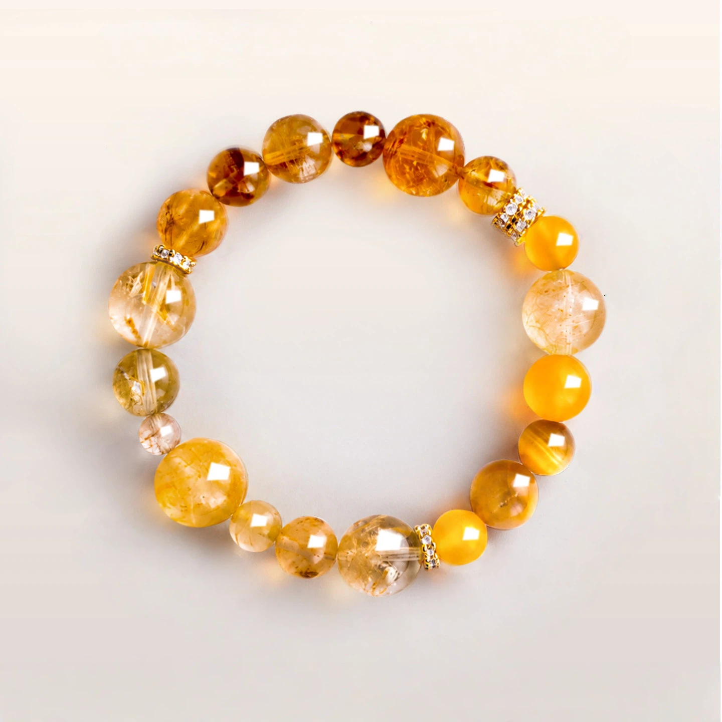 Natural Green Phantom Quartz Five Elements Bracelet, Metal Water Fire Earth Wealth & Good Luck Couple Beaded Gift