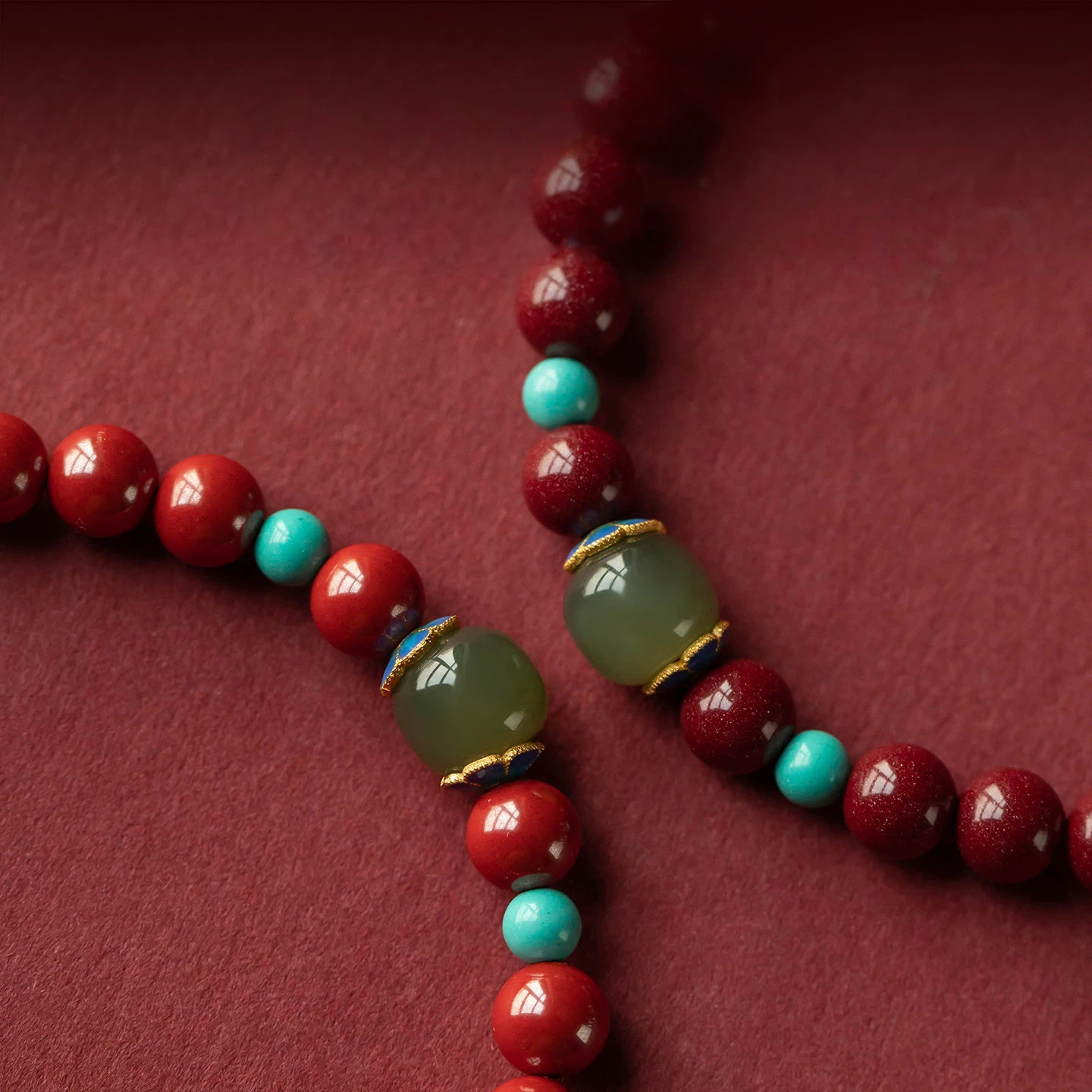 Natural Hetian Jade & Cinnabar Peace Bracelet, Dainty Auspicious Jewelry Gift for Women