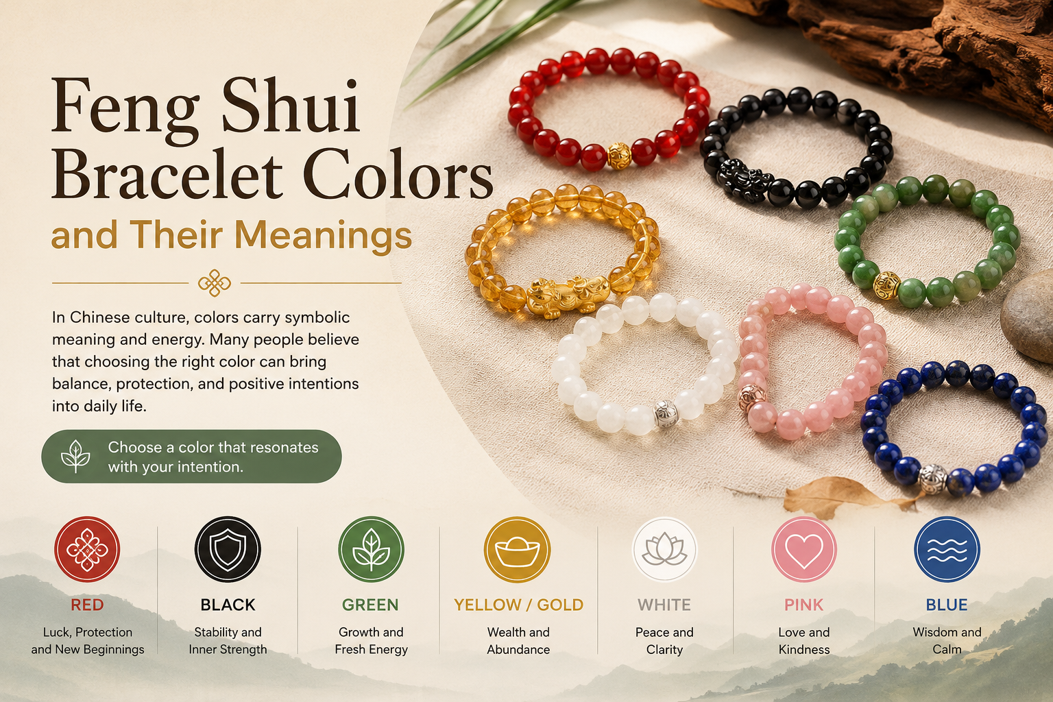 Feng Shui Bracelet Colors and Their Meanings: A Simple Guide for Beginners
