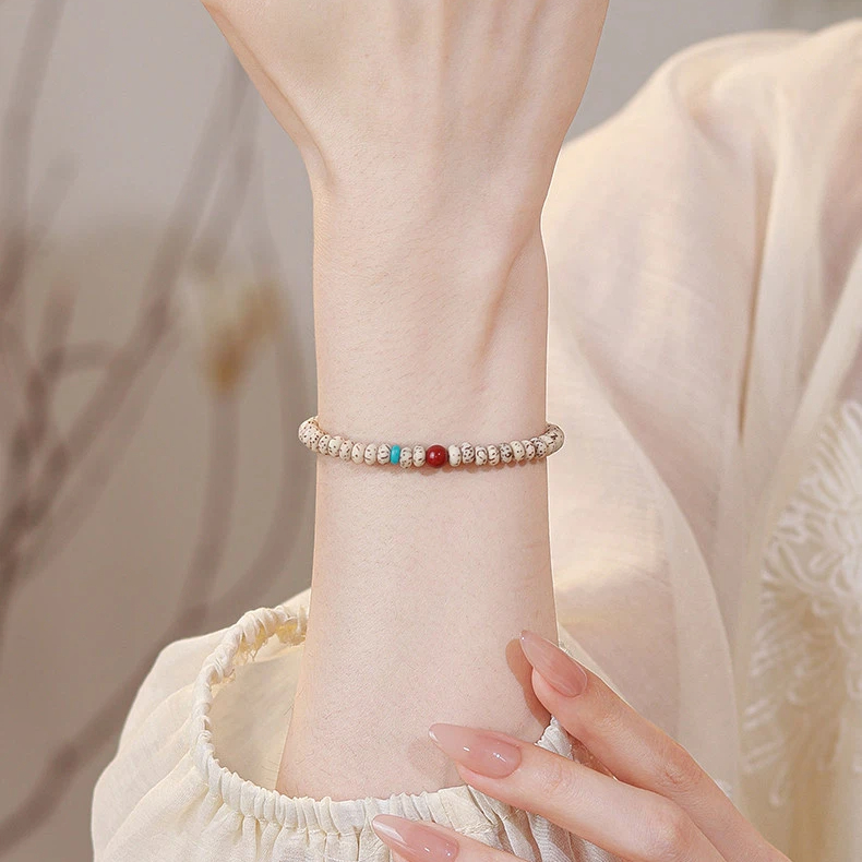 Natural Xingyue Bodhi & Cinnabar Bracelet, Premium Elegant Valentine's Day Romantic Gift