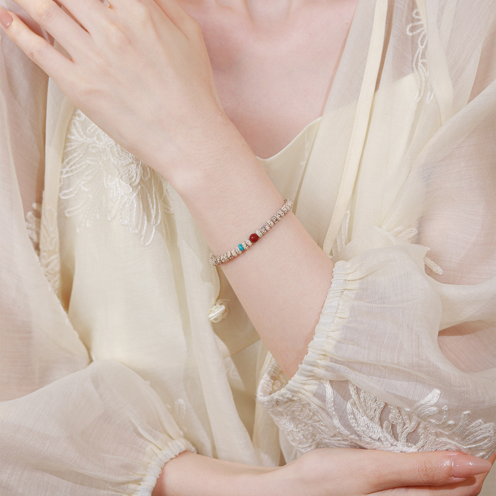 Natural Xingyue Bodhi & Cinnabar Bracelet, Premium Elegant Valentine's Day Romantic Gift