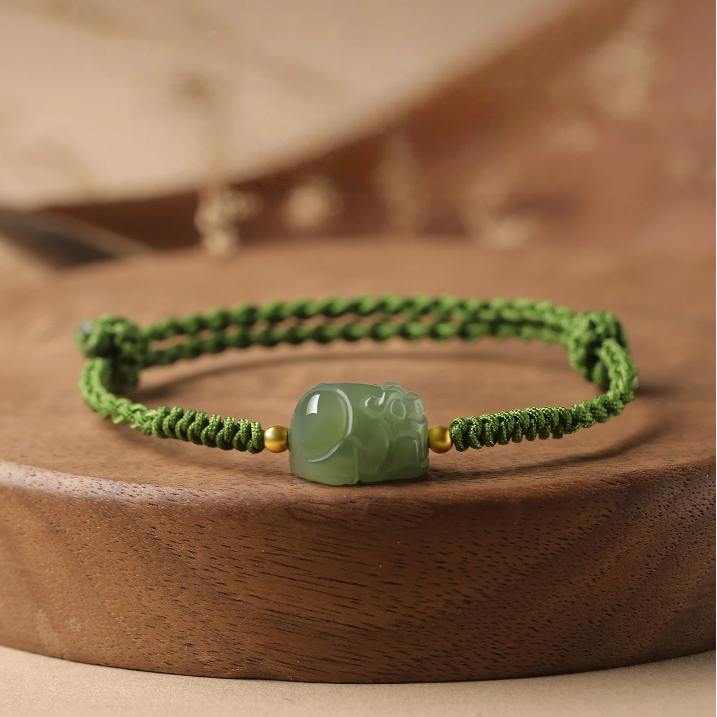 Natural Hetian Jade Pixiu Couple Red String Bracelet, Zodiac Birth Year Amulet, Auspicious Gift