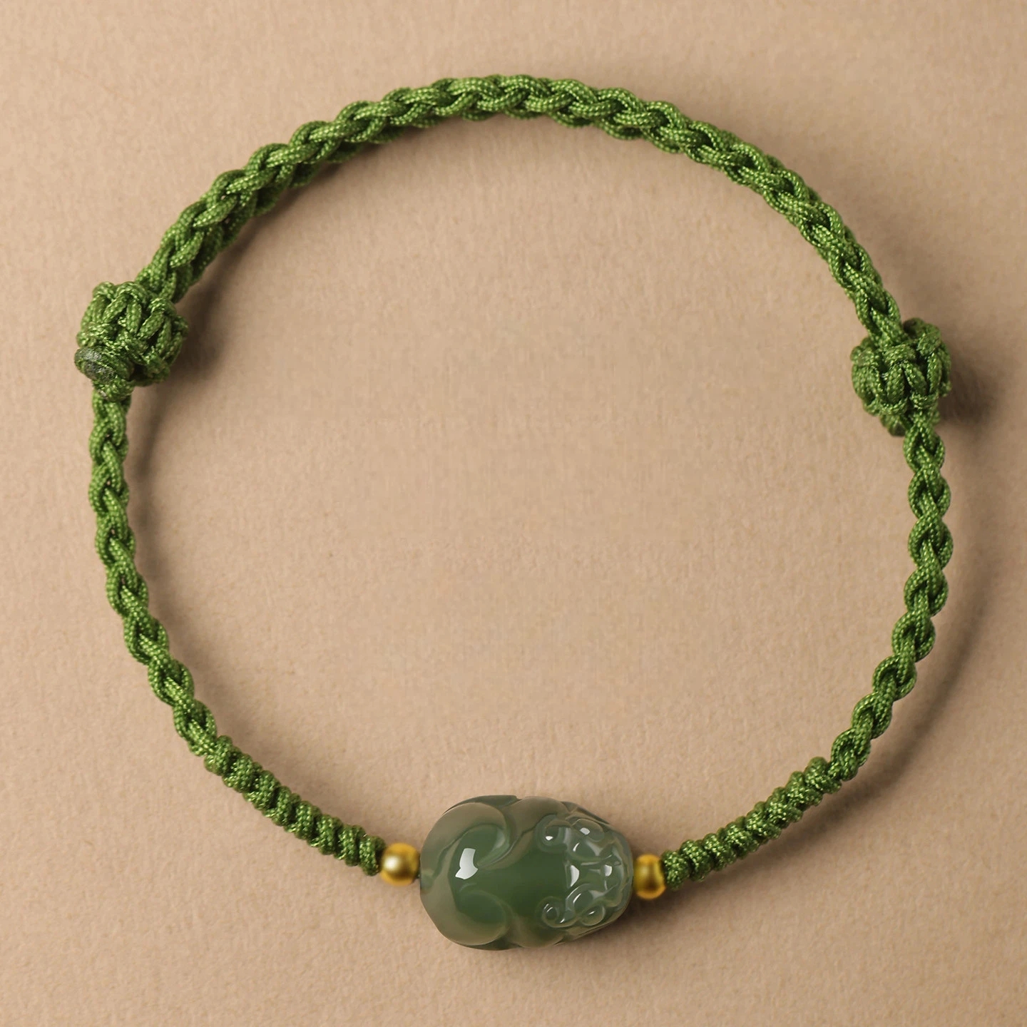 Natural Hetian Jade Pixiu Couple Red String Bracelet, Zodiac Birth Year Amulet, Auspicious Gift