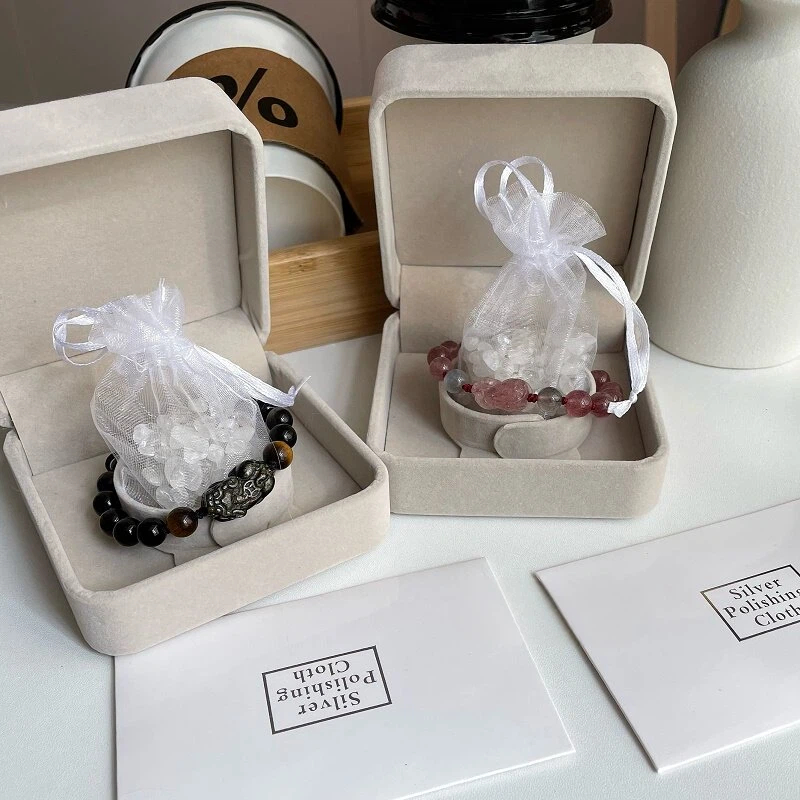 Natural Strawberry Quartz & Gold Obsidian Pixiu Couple Bracelet Set, Textured Memorial Crystal Jewelry Gift for Boyfriend