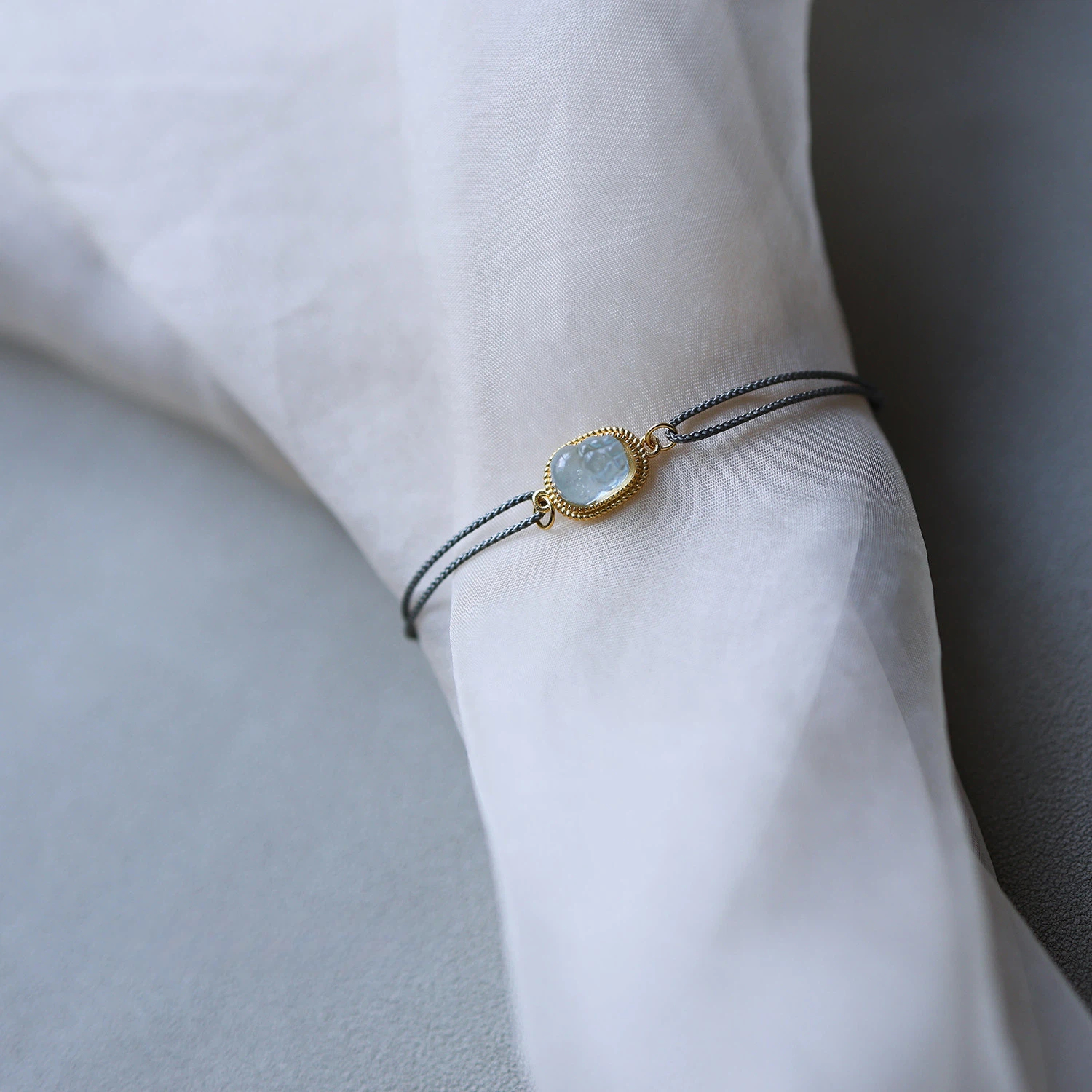 Aquamarine Pixiu Couple Bracelet, Memorial Birthday Gift for Men & Women